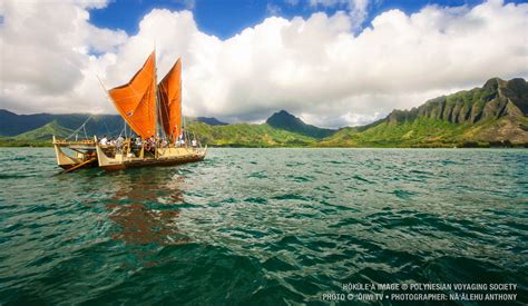 Traditional Polynesian voyaging canoe docks in Bay Area